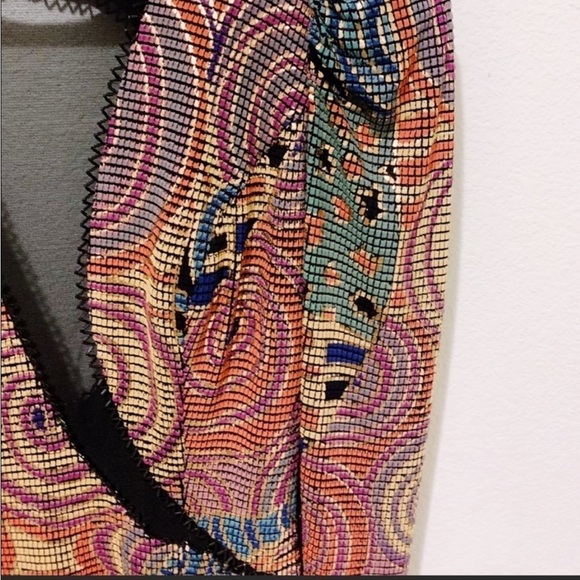 Janine- Designer Vintage Long-Sleeve Multicolored Mosaic Cocktail Midi Dress - Picture 2 of 12